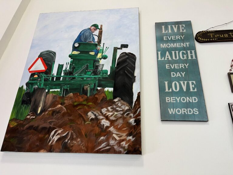photo of tractor painting in Miss Bs Cafe