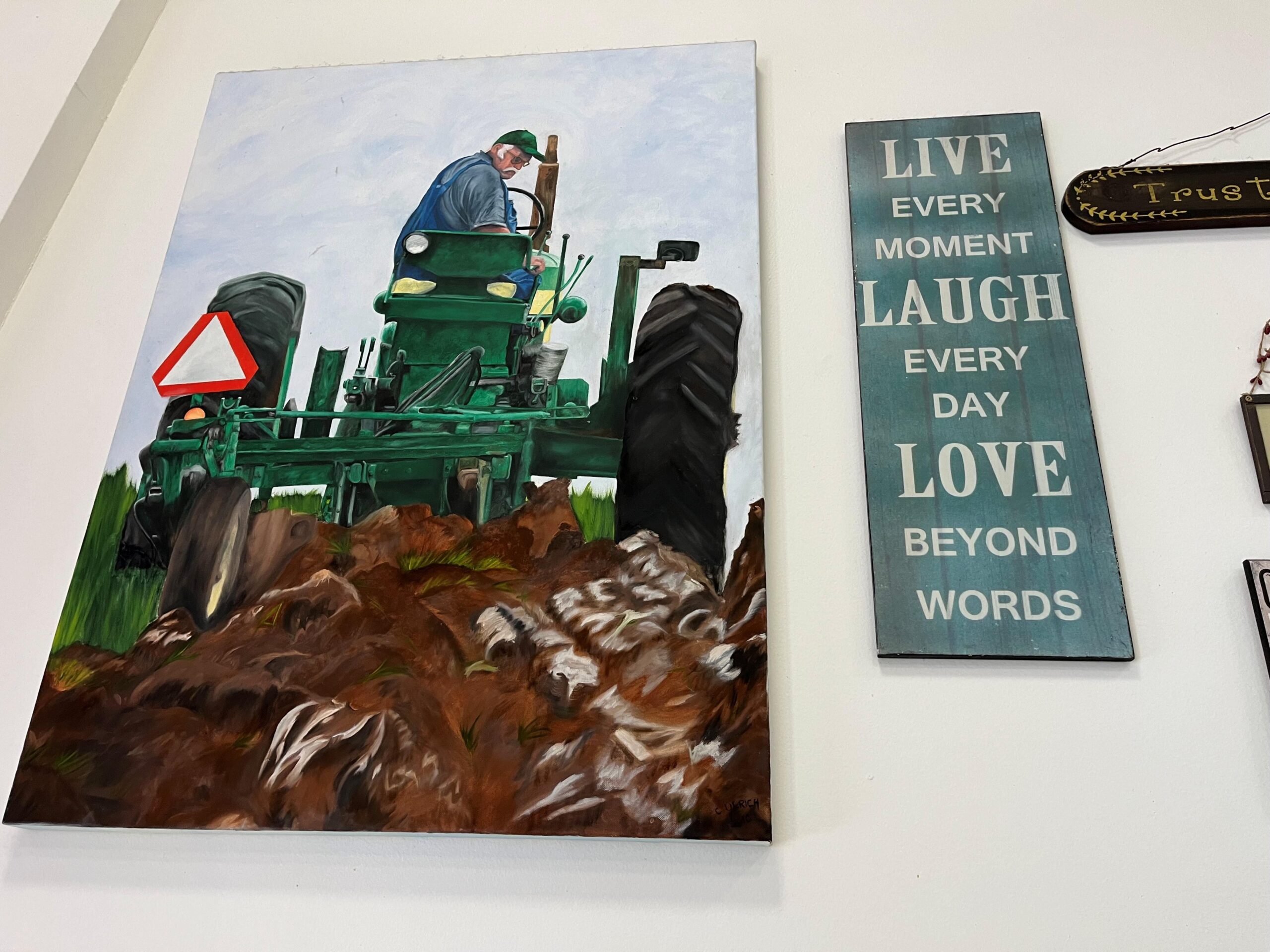 photo of tractor painting in Miss Bs Cafe