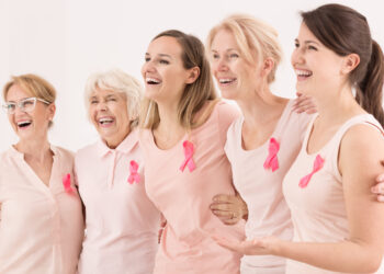 women in group in pink