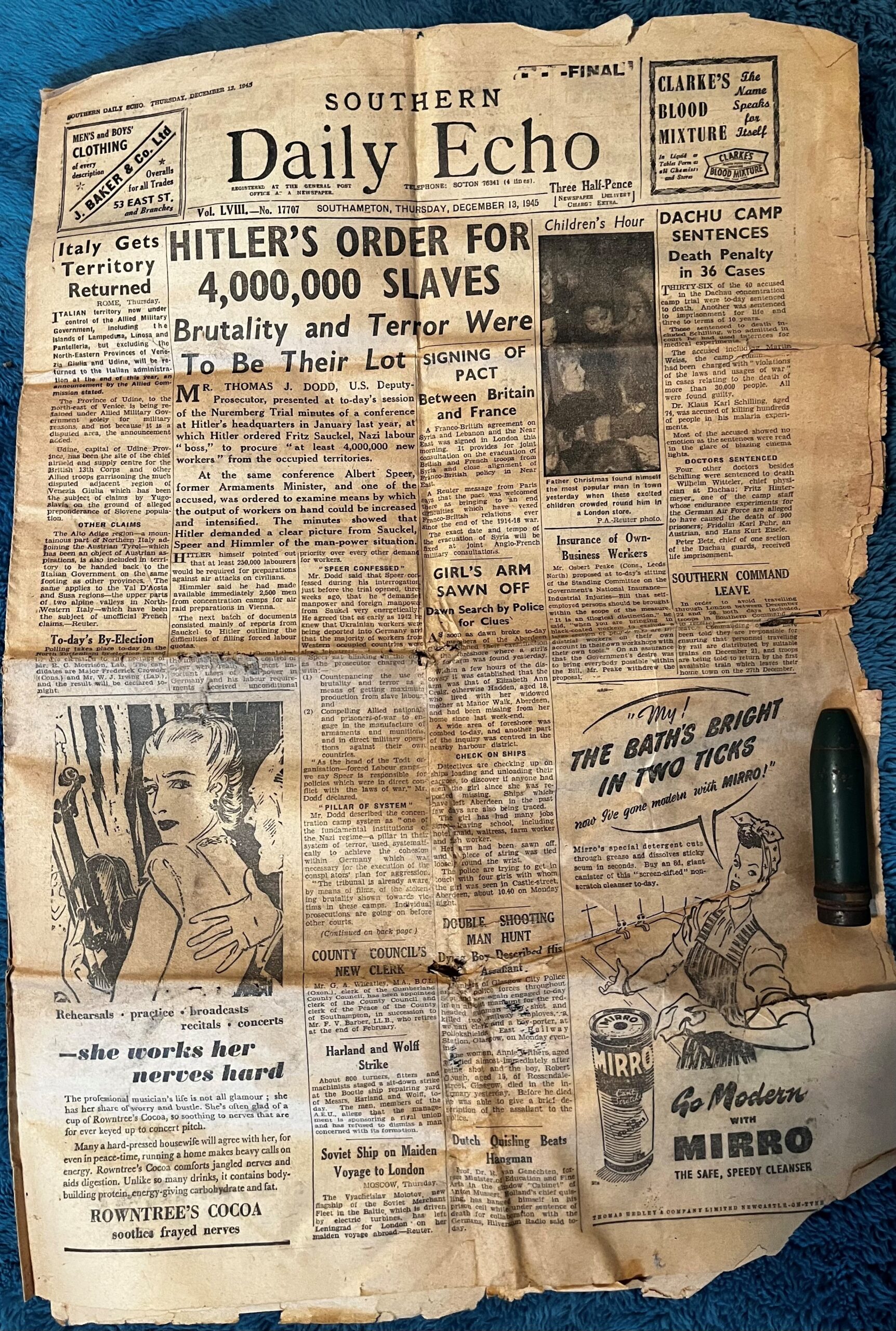 December 13 1945 Southern Daily Echo newspaper