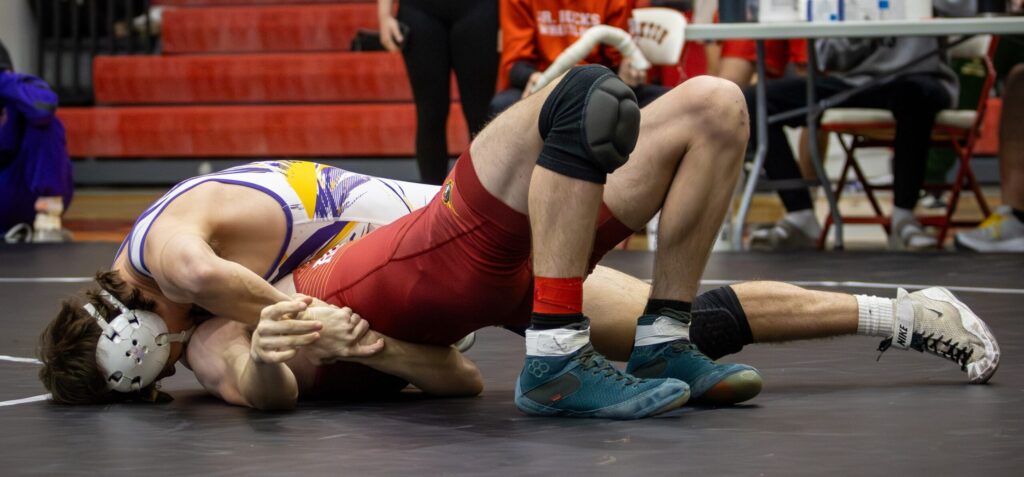 Markus Pitkin of Watertown pins Derek Wiemann of Sioux Falls Roosevelt
