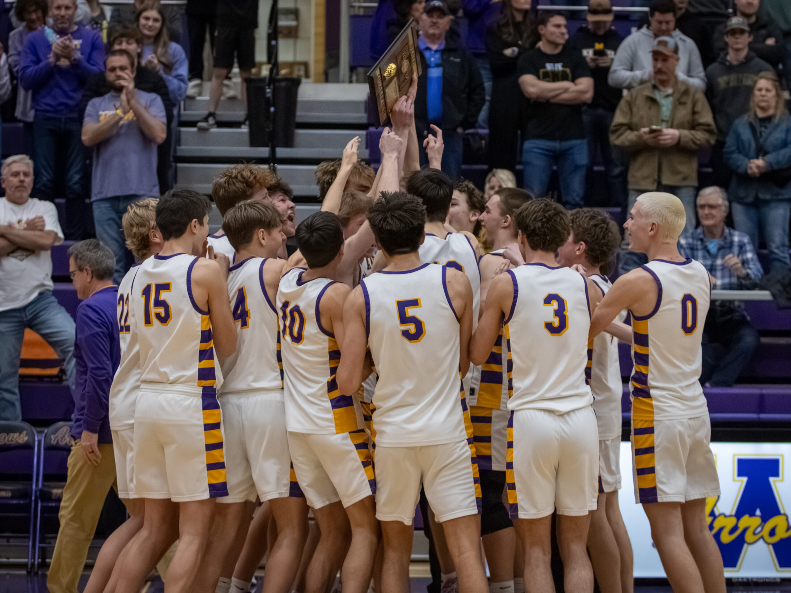 The arrows celebrate after securing their spot at the state tournament