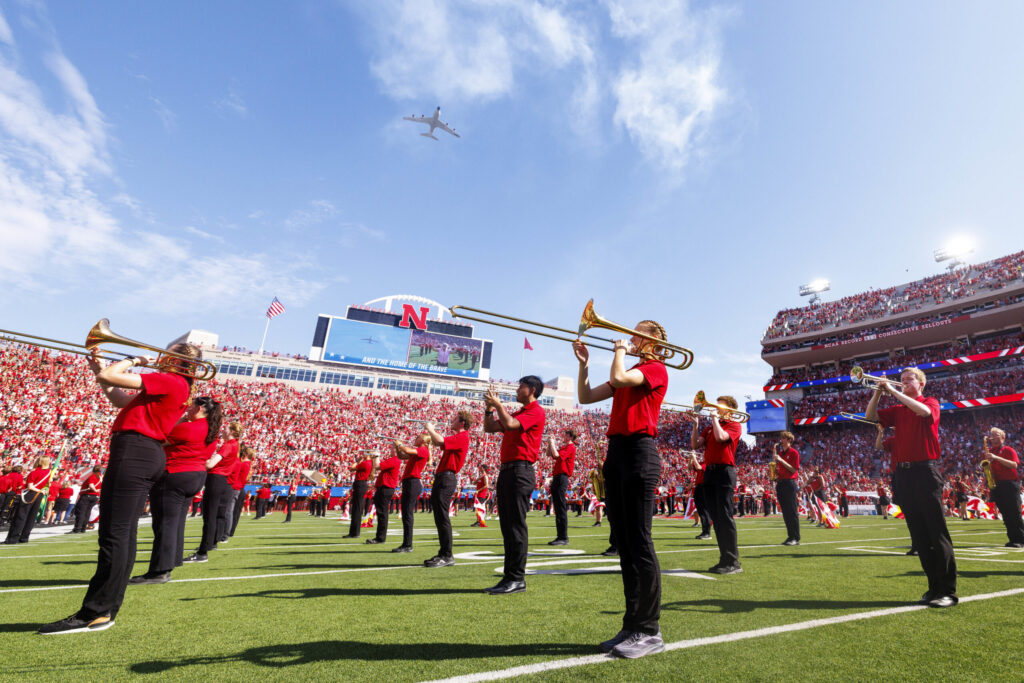 WHS grad playing with Cornhusker Marching Band